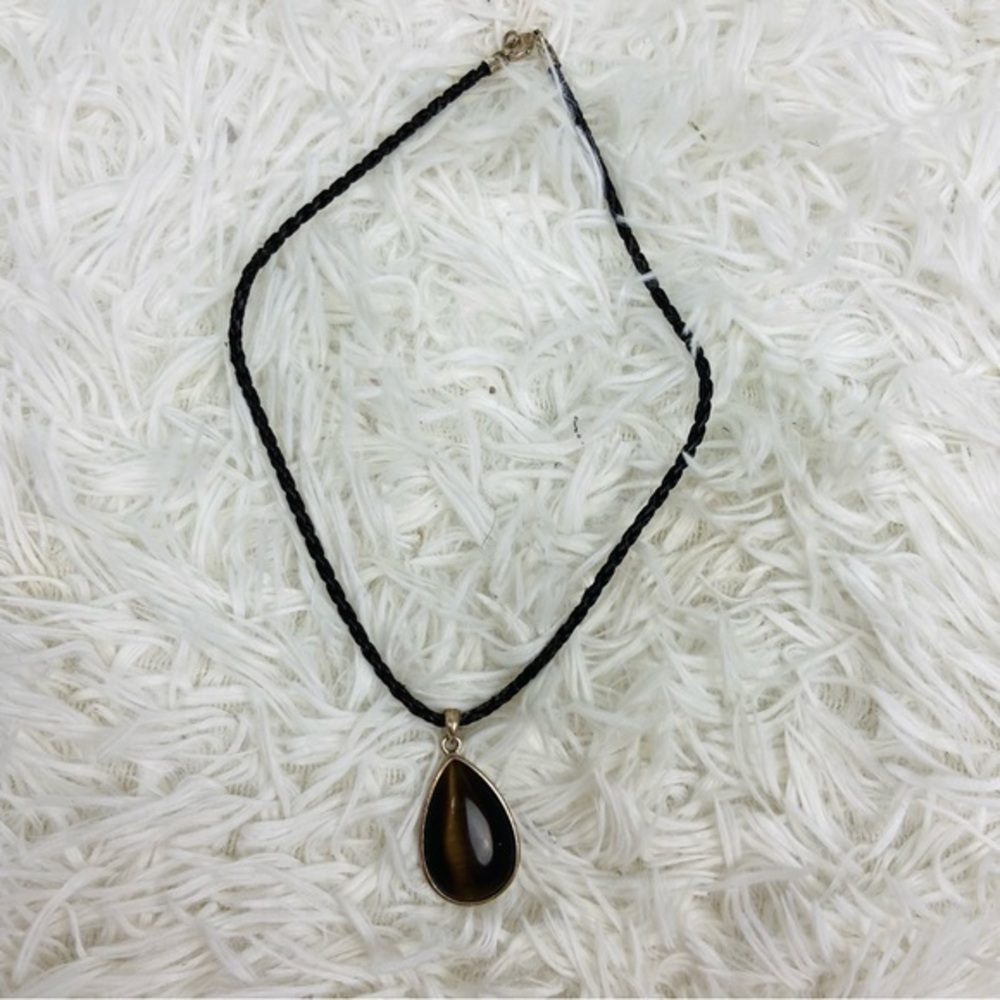 UNBRANDED black woven jeweled 90S retro necklace